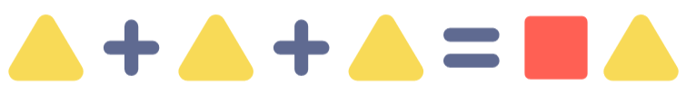 Mathematical brain teaser with shapes
